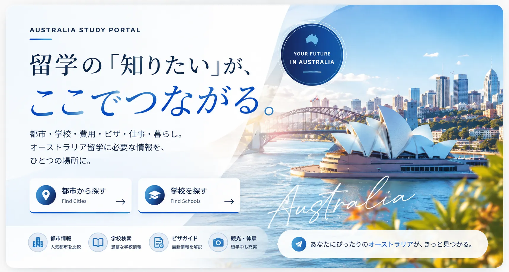 留学の知りたいがここでつながる、オーストラリア留学ポータル